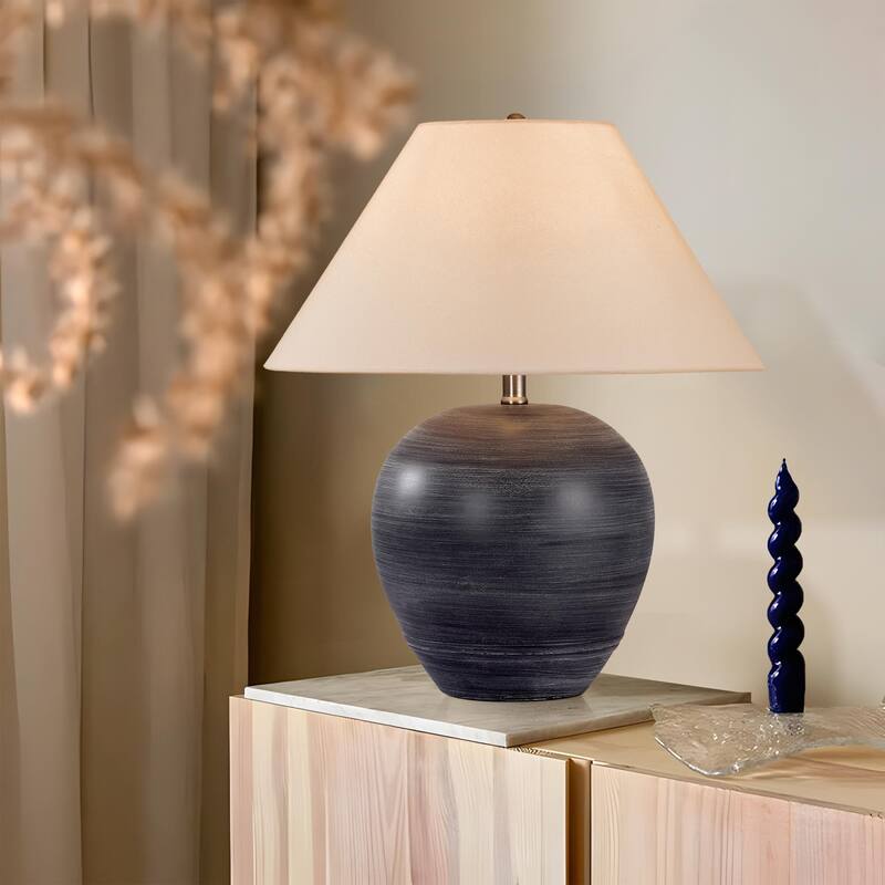 Global Accent Ceramic Table Lamp with Linen Shade