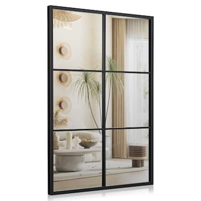Costway Metal Wall Mirror Large Window Decorative Farmhouse Mirror - See Details
