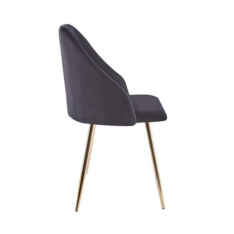 Porthos Home Pema Dining Chairs Set of 2, Velvet, Gold Chrome Legs