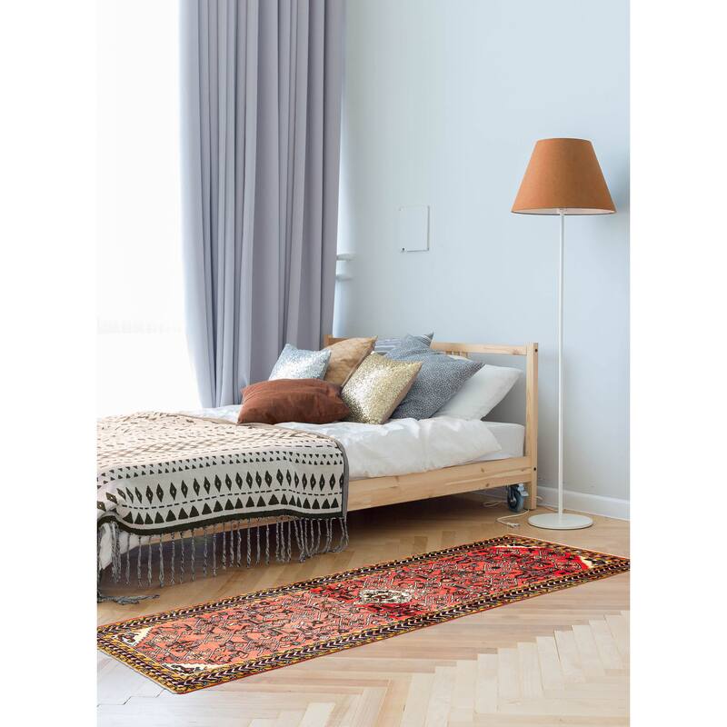 ECARPETGALLERY Hand-knotted Andelz Red Wool Rug - 2'5 x 8'0