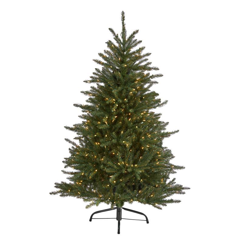 5Ft Artificial Christmas Tree with Lights - Holiday Decor, Full & Realistic Tree, Indoor Xmas Tree, Festive Home Accent