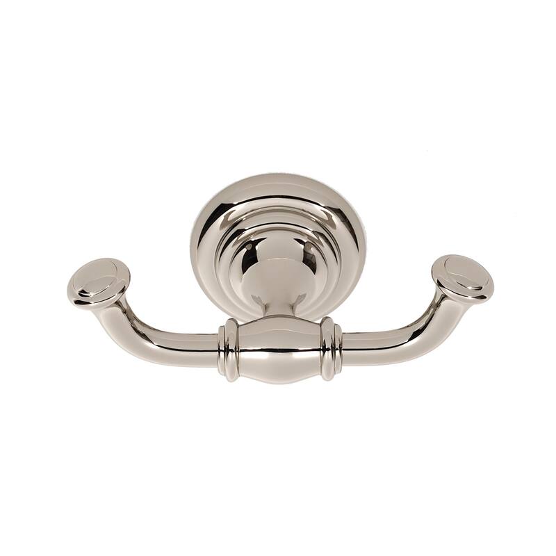 Alno Charlies Traditional Double Bathroom Towel Robe Hook - Polished Nickel