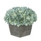 preview thumbnail 1 of 31, Faux Hydrangea in Grey Washed Wood Cube Planter Teal