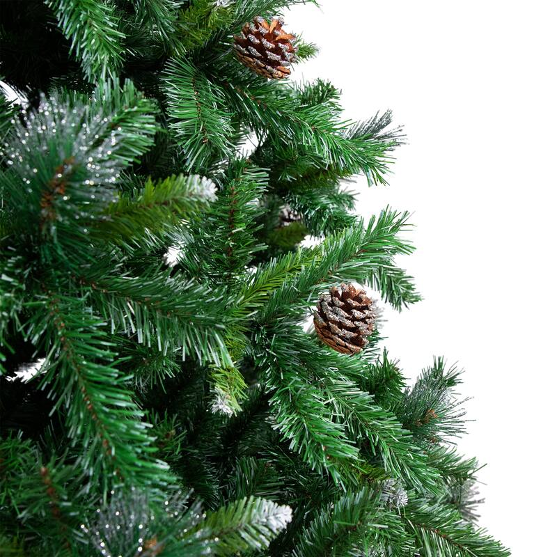 Full Two-Tone Buckeye Glittered Pine Artificial Christmas Tree - 10' - Unlit - over-10-feet