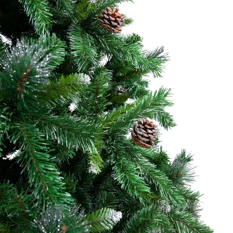 Full Two-Tone Buckeye Glittered Pine Artificial Christmas Tree - 12' - Unlit - over-10-feet