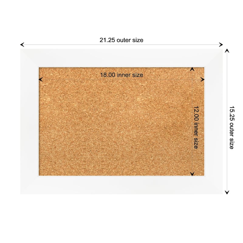 Cabinet White Narrow Framed Cork Bulletin Memo Board