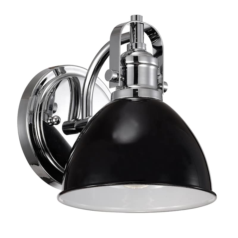 1-Light Industrial Wall Light Bath Sconce with Shad - 7.5"x7.5"x6"