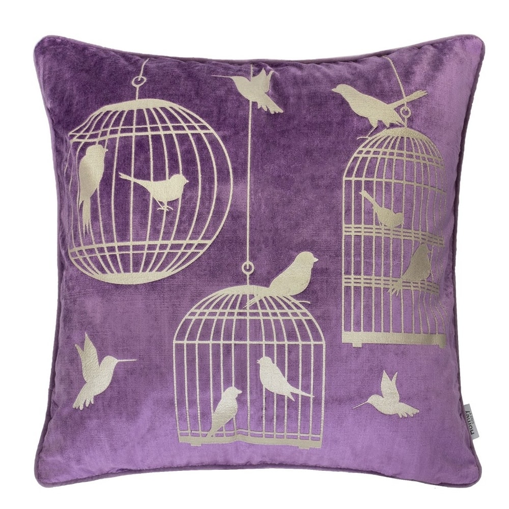 Homey Cozy Foil Print Bird Throw Pillow Cover & Insert