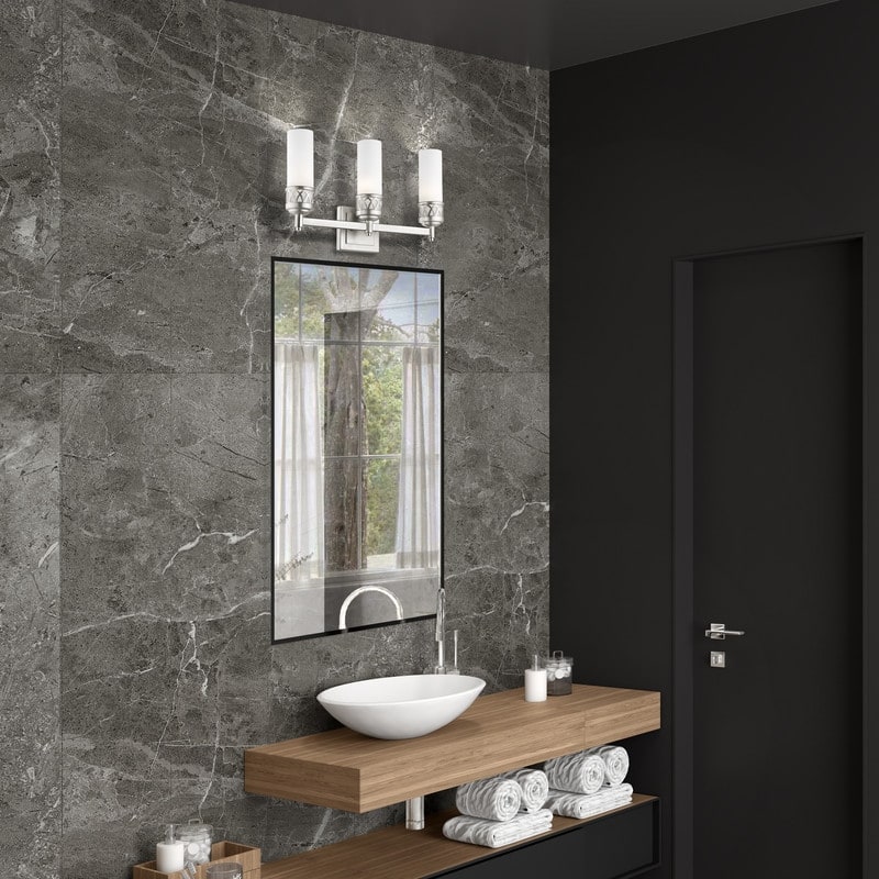 Livex Lighting 3-Light Brushed Nickel Bath Vanity, 4723-91 - 17.5" W x 10.75" H x 4" Ext.
