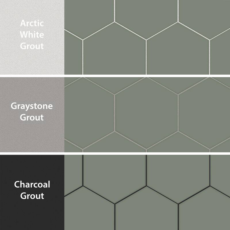 Merola Tile Textile Basic Hex Moss 8-5/8" x 9-7/8" Porcelain Floor and Wall Tile