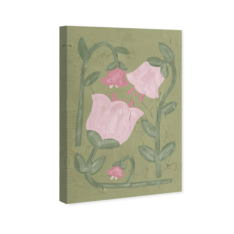 Wynwood Studio Canvas Floral and Botanical Hanging Lamps Flora Pink and Light Pink Modern & Contemporary Wall Art Canvas Print