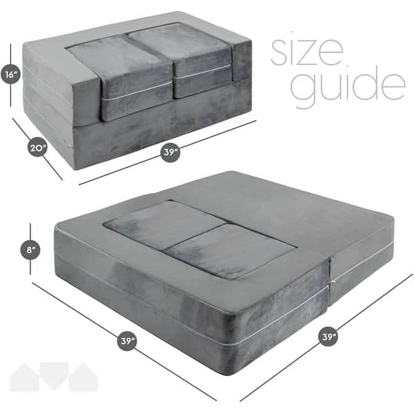 Milliard Kids Couch - Modular Kids Sofa for Toddler and Baby Playroom/Bedroom Furniture (Grey) with Bonus Pillow