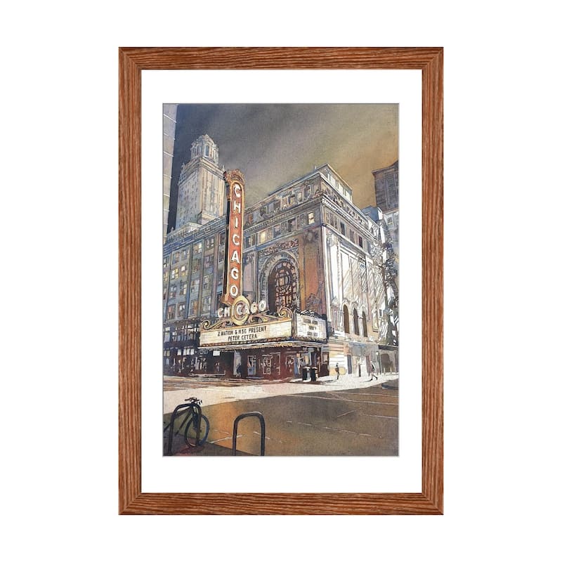 iCanvas "Chicago Theatre" by Ryan F0x - Walnut - 32x24x1