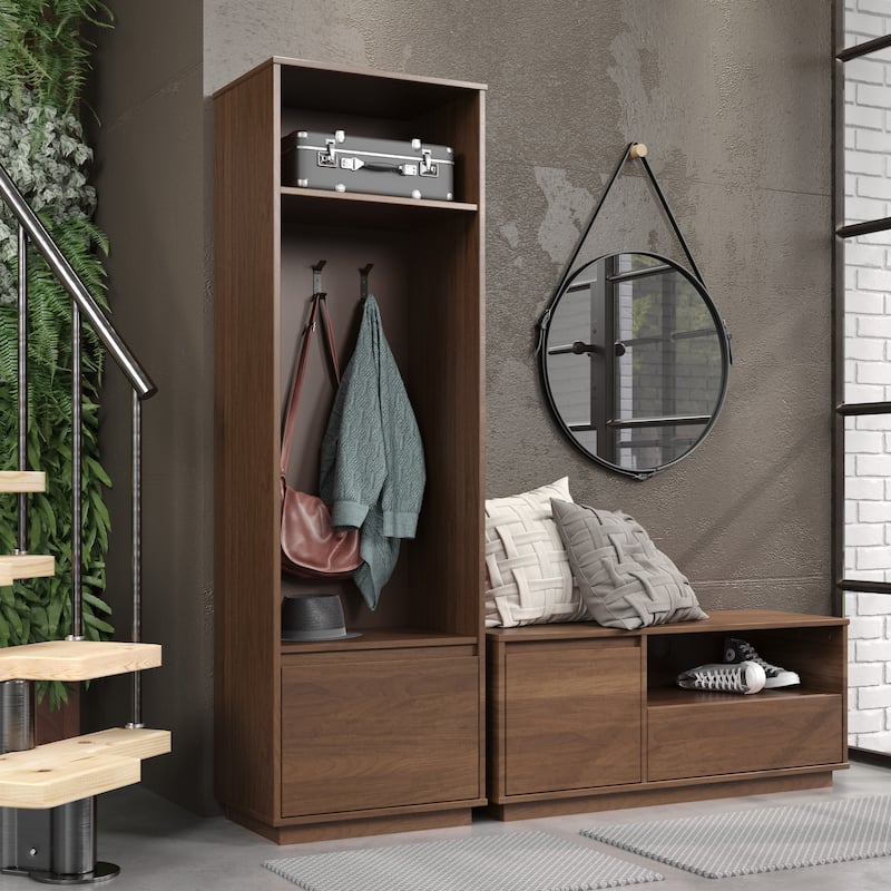 Lucas Mid Century Walnut Media Console TV Stand