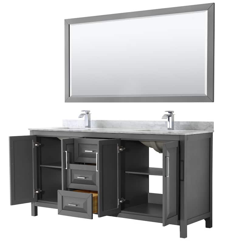 Wyndham Collection Daria 72" Free Standing Double Vanity Set with MDF