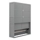 preview thumbnail 13 of 16, Murphy Bed Queen Size Wood Foldable Wall Bed Frame with Shelves