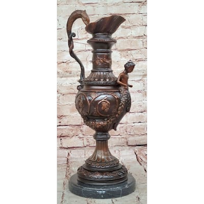 Bronze Dragon Urn Sculpture With Gate Keeper Signed And Number By Falconet Statue