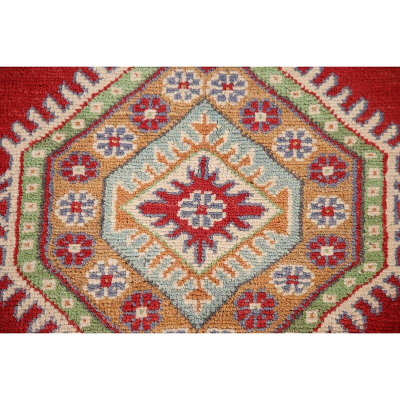 Kazak Accent Rug Hand-Knotted Oriental Wool Carpet - 3'4"x 4'10"