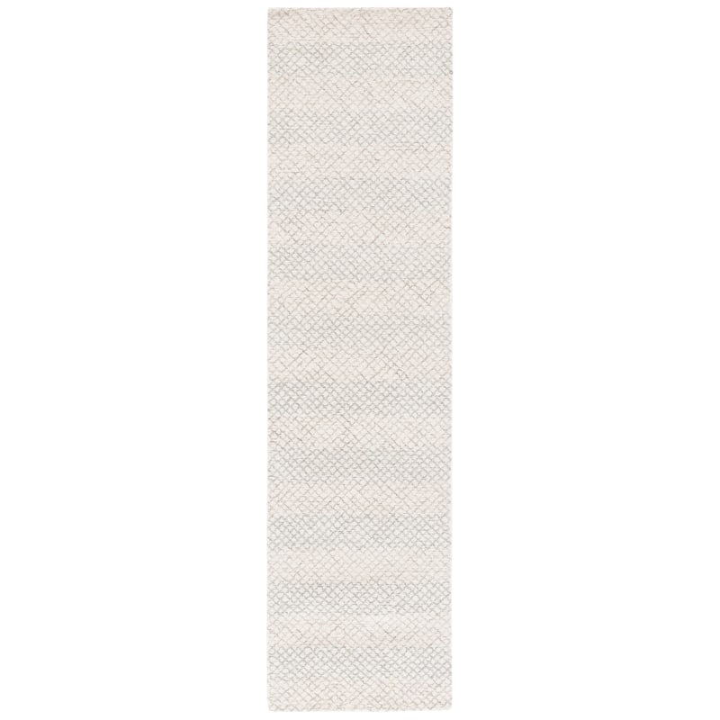 SAFAVIEH Handmade Ebony Carolanne Contemporary Wool Rug - 2'3" x 9' Runner - Ivory/Beige