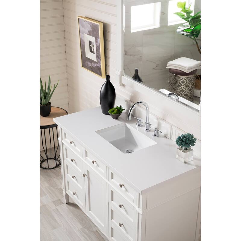 James Martin Vanities 650-V48-3WZ Brittany 48" Single Basin Poplar