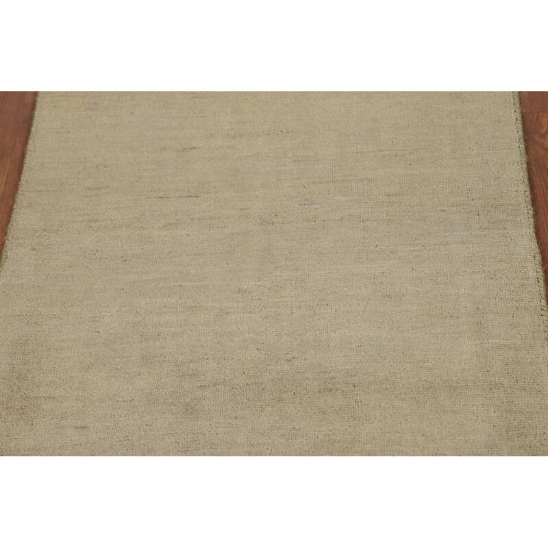Gabbeh Modern Foyer Rug Beige Handmade Wool Carpet - 2'8"x 3'11"