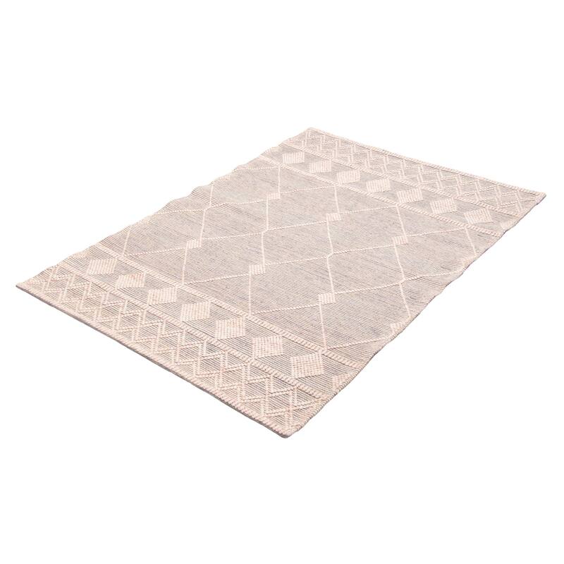 ECARPETGALLERY Braid weave Sienna Pink Wool Rug - 5'0 x 7'8