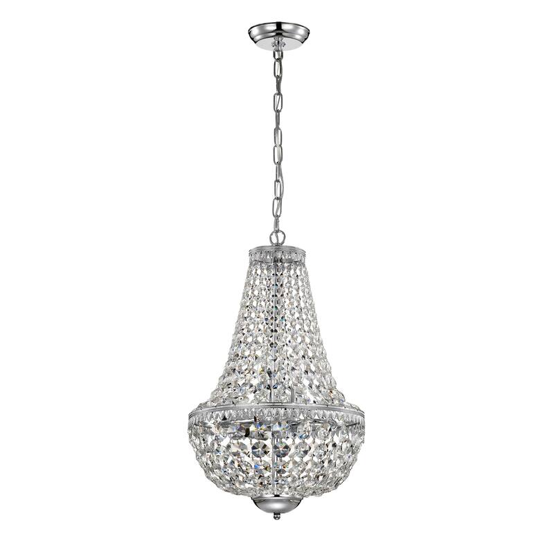 Chrome 6-Light Empire Chandelier with Crystal