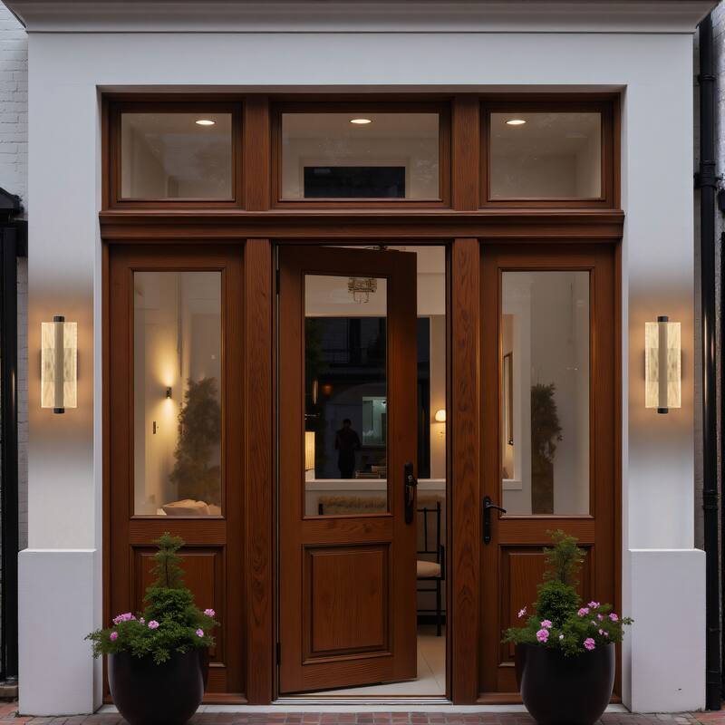 C Cattleya 3CCT Integrated LED Outdoor Wall Sconce with Etched Acrylic Shade