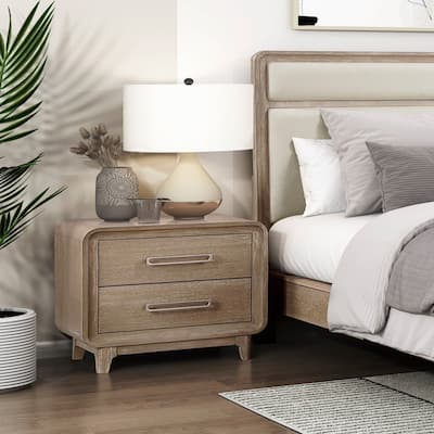 Nightstand of Storage Drawers Curved Corners 1pc