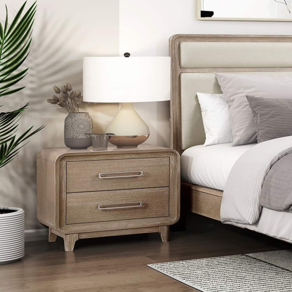 Nightstand of Storage Drawers Curved Corners 1pc