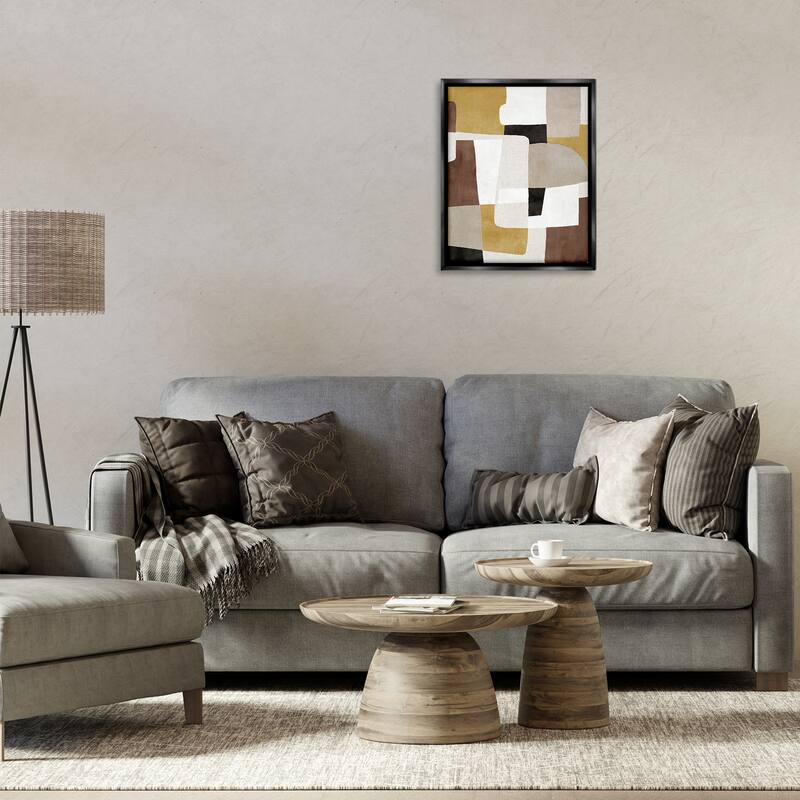 Stupell Funky Boho Geometric Shapes Framed Floater Canvas Wall Art Design By Amber Sterling