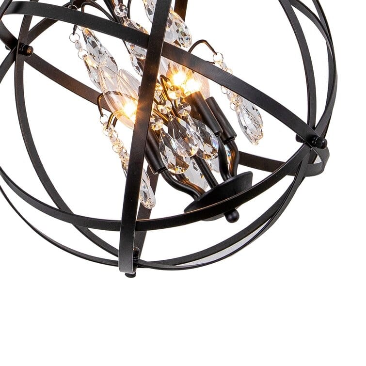 Maxax 4-Light Unique/Statement Globe Chandelier with Crystal