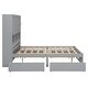 preview thumbnail 8 of 10, Queen Size Platform Bed with 4 Under-bed Drawers and Storage Headboard, Solid Wood Construction