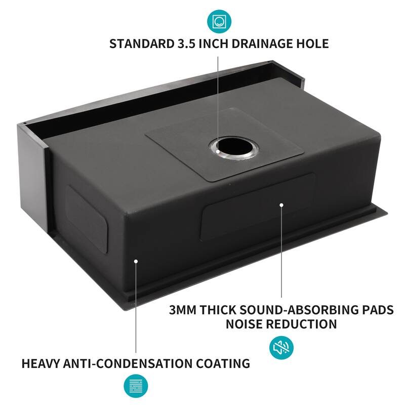 Farmhouse Sink Workstation - 33 Inch Kitchen Sink 16 gauge Apron Front Kitchen Sink