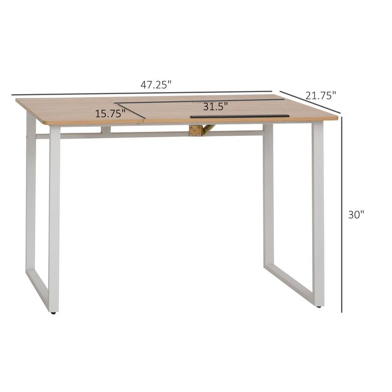 Modern Writing Table with Adjustable Tiltable Tabletop