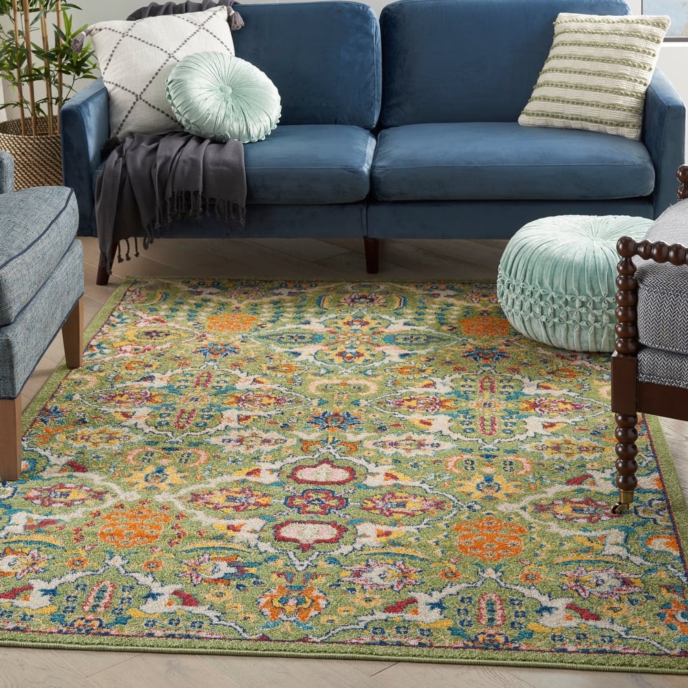Nourison Allur Contemporary Boho Floral Medallion Area Rug