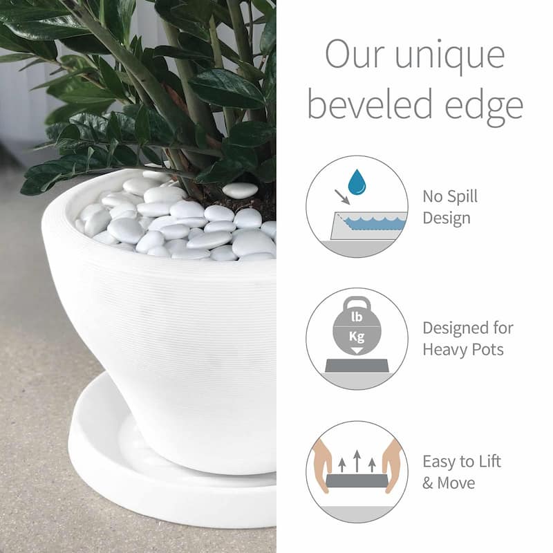 Universal Round Plant Saucer, Heavy Duty Planter Tray
