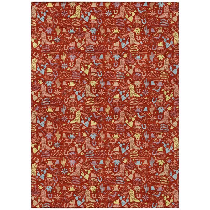 Machine Washable Indoor/ Outdoor Cowboy Dallas Chantille Rug