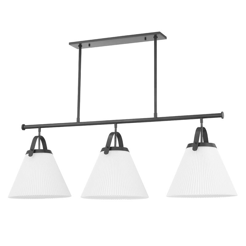 Aldridge 3-Light Island Light with White Shade - Old Bronze