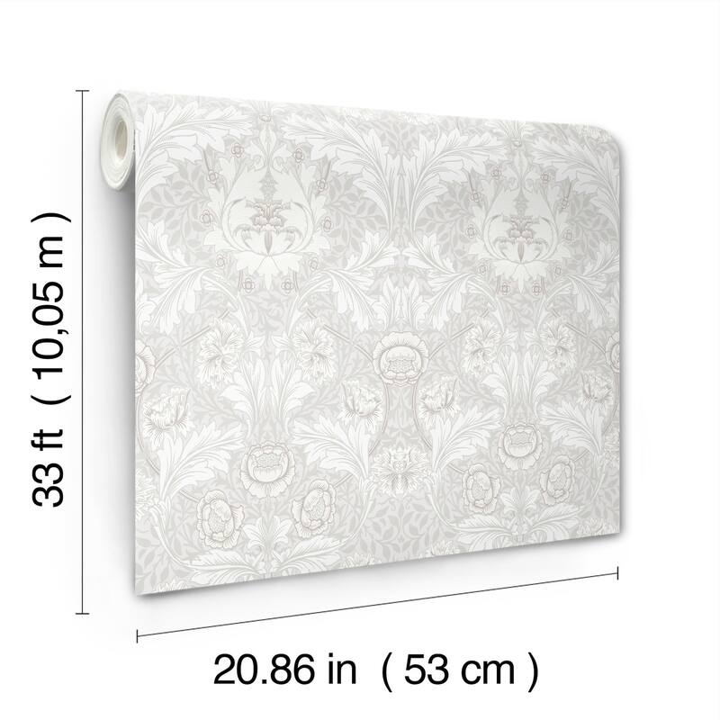 Myrtle Dove Floral Ogee Wallpaper