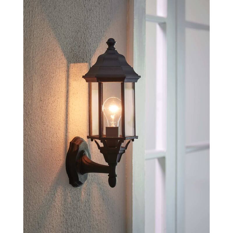 Roseto Hopedale Single Light 19" Tall Outdoor Wall Sconce with Clear
