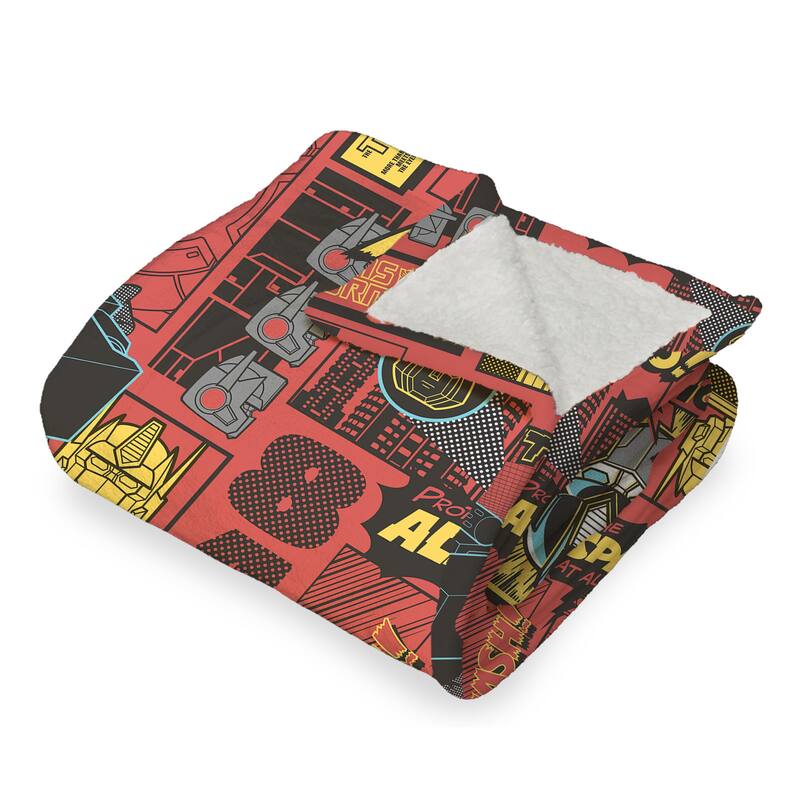 Hasbro Transformers Silk Touch Sherpa Throw Blanket