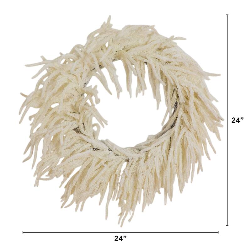 24-in Artificia Real Touch White Norfolk Island Pine Wreath