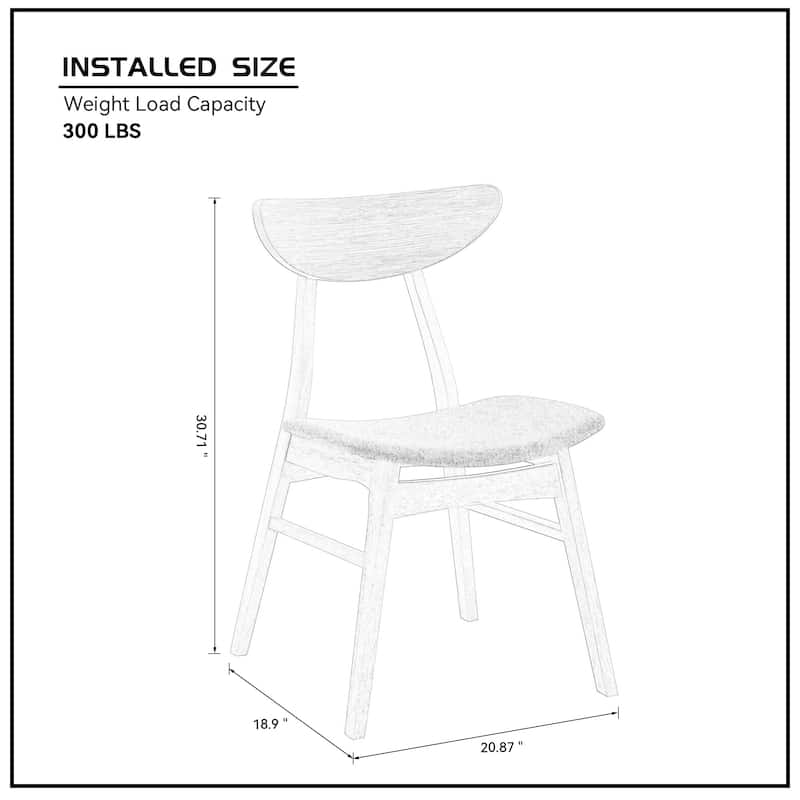 Mid Century Dining Chairs 2 Piece Set