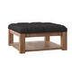 preview thumbnail 13 of 26, Lennon Pine Storage Ottoman Coffee Table by iNSPIRE Q Artisan Dark Grey Linen - Button Tufts
