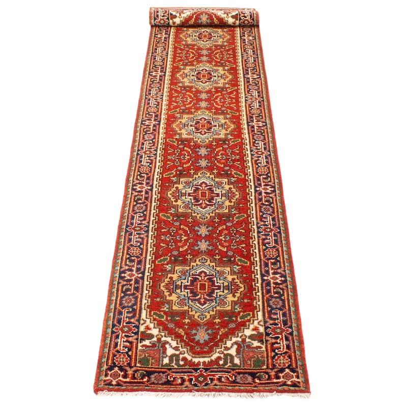 ECARPETGALLERY Hand-knotted Serapi Heritage Red Wool Rug - 2'8 x 18'0