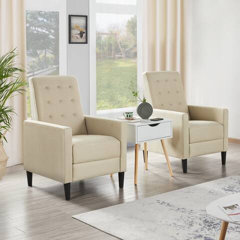 Yaheetech Fabric Recliner Sofa Single Reclining Chair Adjustable Back