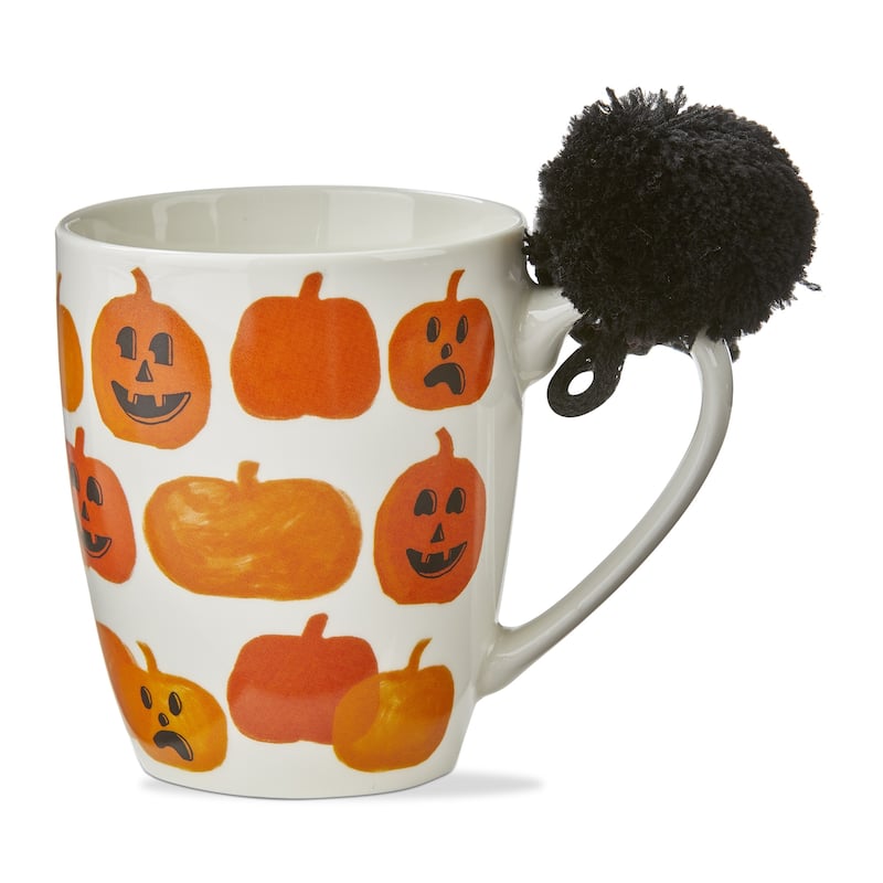 Jack O'Lantern Pumpkin Mug 14oz Halloween Drinkware Bone China Dishwasher Safe Orange Multi 4in H x 3.5in L x 3.5in W