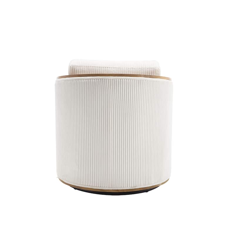 Accent Chair Sofa Chair with High-Density Foam and Curved Back, Degree Swivel Barrel Club Chair Lounge Chair