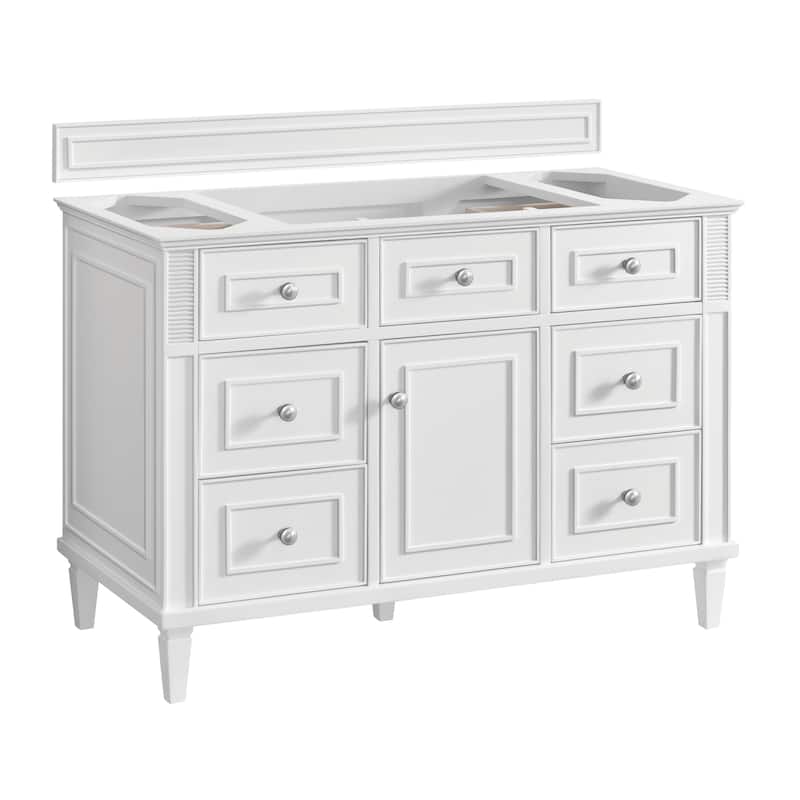James Martin Vanities Lorelai 48" Single Vanity, Bright White - Base Only - No Top